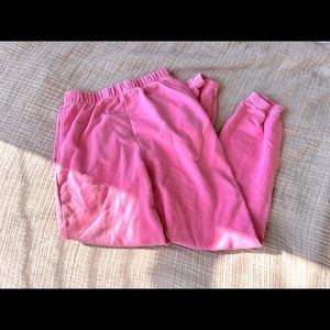 BRIGHT pink jogger sweats